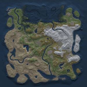 Thumbnail Rust Map: Procedural Map, Size: 4500, Seed: 343193745, 17 Monuments