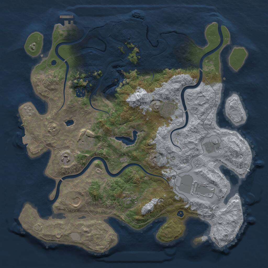 Rust Map: Procedural Map, Size: 4000, Seed: 1957579164, 15 Monuments