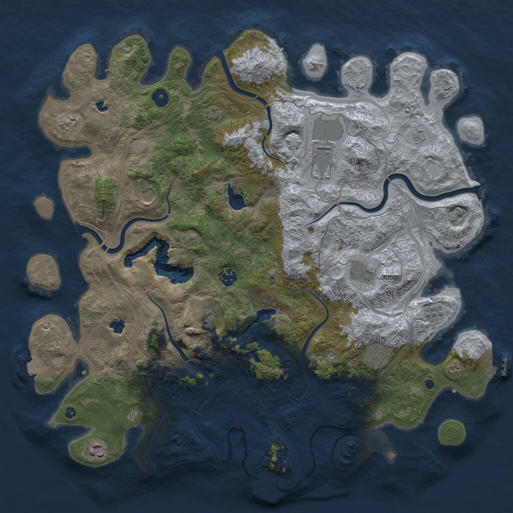 Rust Map: Procedural Map, Size: 4500, Seed: 2000244292, 14 Monuments