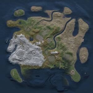 Thumbnail Rust Map: Procedural Map, Size: 3500, Seed: 65412310, 14 Monuments