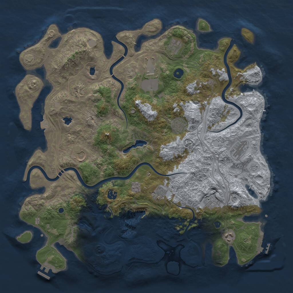 Rust Map: Procedural Map, Size: 4500, Seed: 1773344163, 17 Monuments