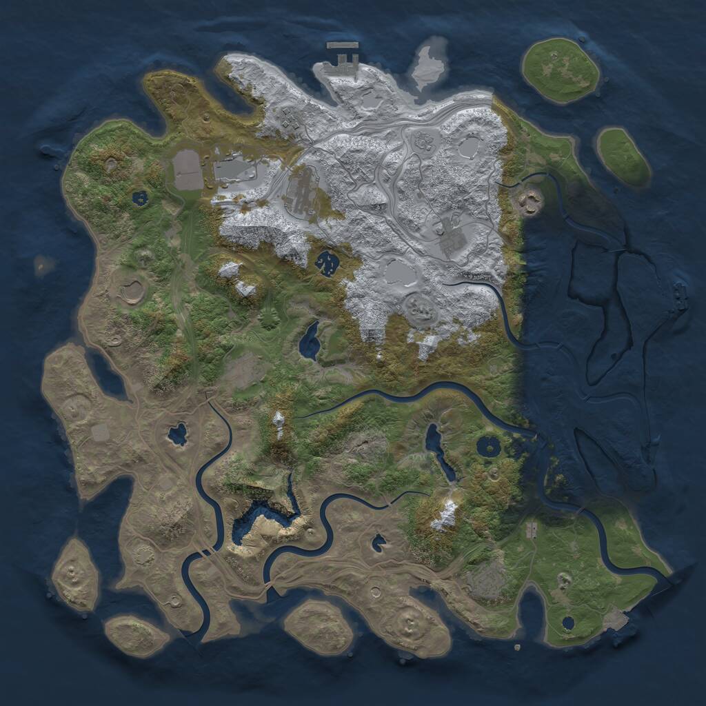 Rust Map: Procedural Map, Size: 4500, Seed: 251219, 15 Monuments
