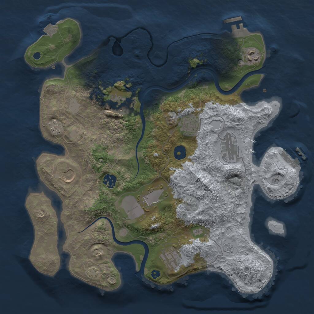 Rust Map: Procedural Map, Size: 3500, Seed: 51819032, 15 Monuments