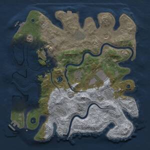 Thumbnail Rust Map: Procedural Map, Size: 3800, Seed: 45609384, 16 Monuments