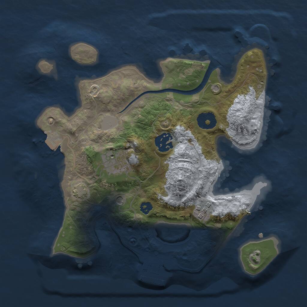 Rust Map: Procedural Map, Size: 2500, Seed: 1328559031, 7 Monuments