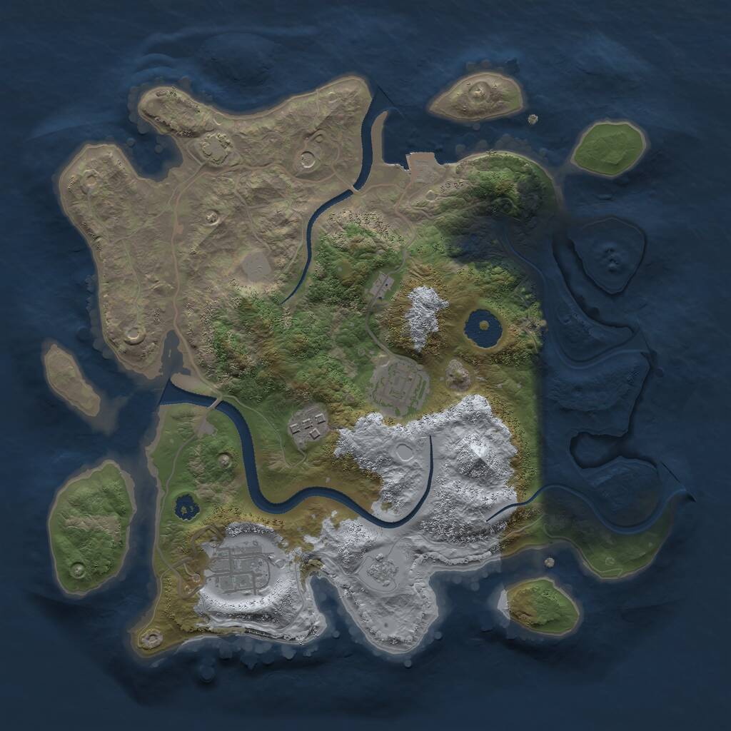 Rust Map: Procedural Map, Size: 3000, Seed: 316707, 7 Monuments