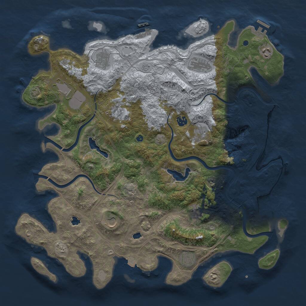Rust Map: Procedural Map, Size: 4500, Seed: 202512202, 17 Monuments