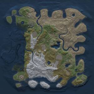 Thumbnail Rust Map: Procedural Map, Size: 4000, Seed: 666999, 15 Monuments