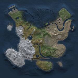 Thumbnail Rust Map: Procedural Map, Size: 2500, Seed: 1964738563, 9 Monuments