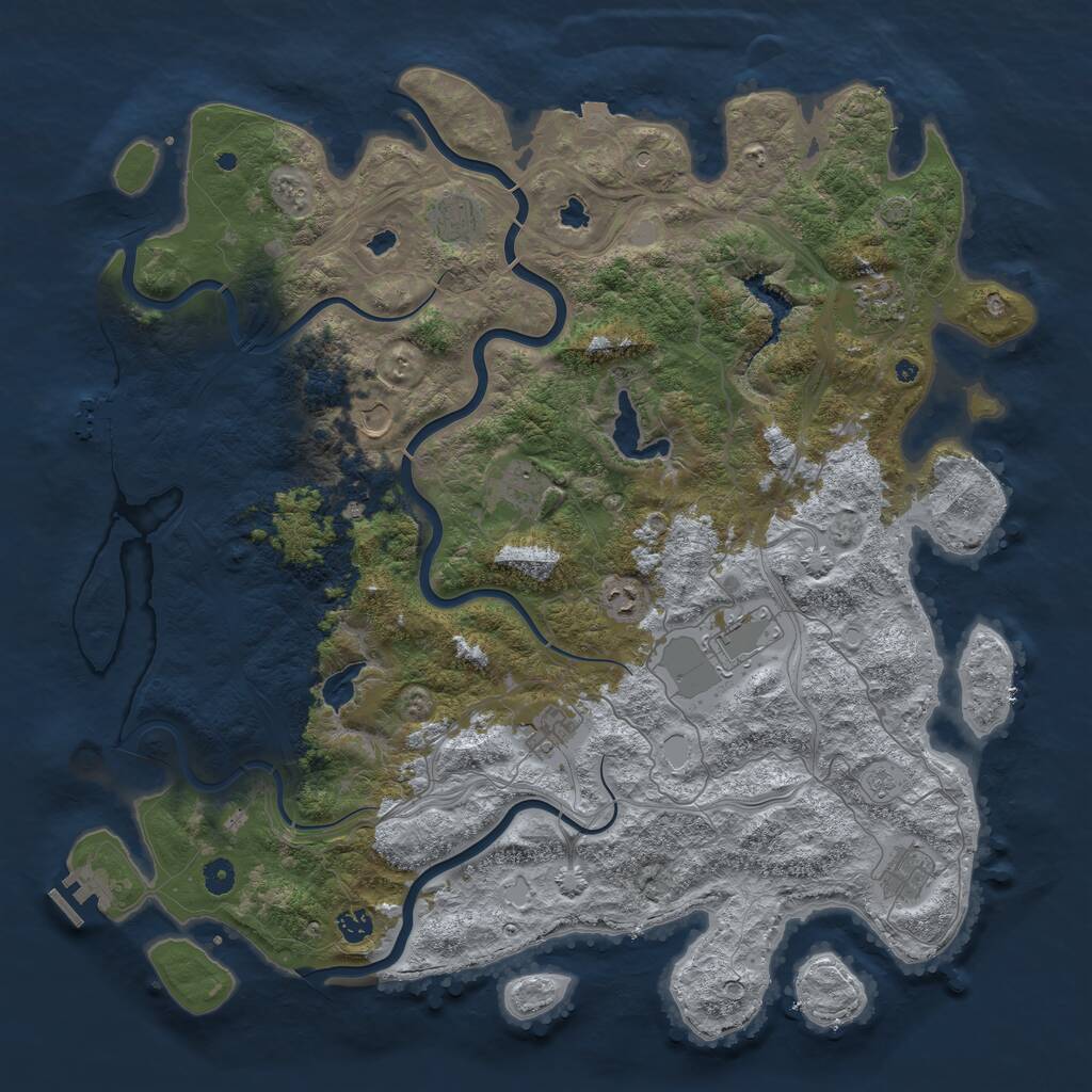 Rust Map: Procedural Map, Size: 4800, Seed: 1021145445, 16 Monuments