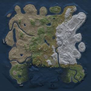 Thumbnail Rust Map: Procedural Map, Size: 4500, Seed: 25849417, 16 Monuments