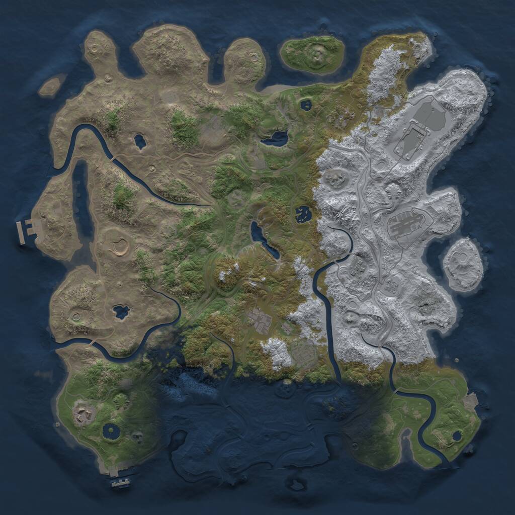 Rust Map: Procedural Map, Size: 4500, Seed: 25849417, 16 Monuments