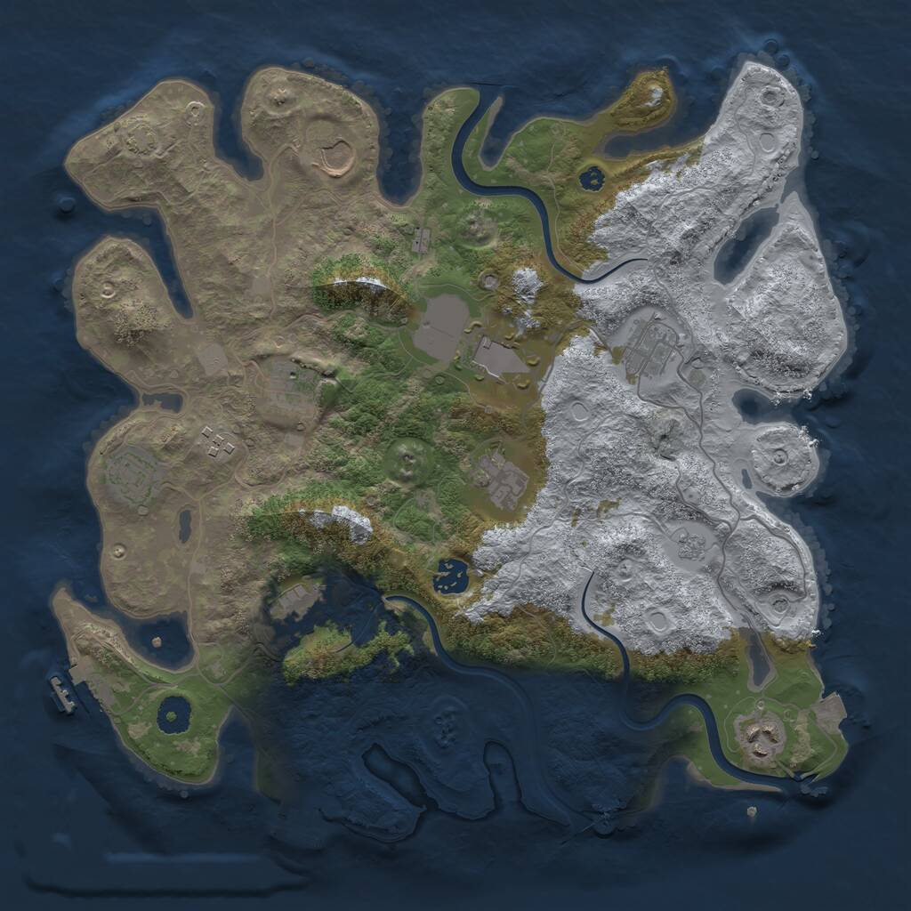Rust Map: Procedural Map, Size: 3750, Seed: 87537588, 16 Monuments