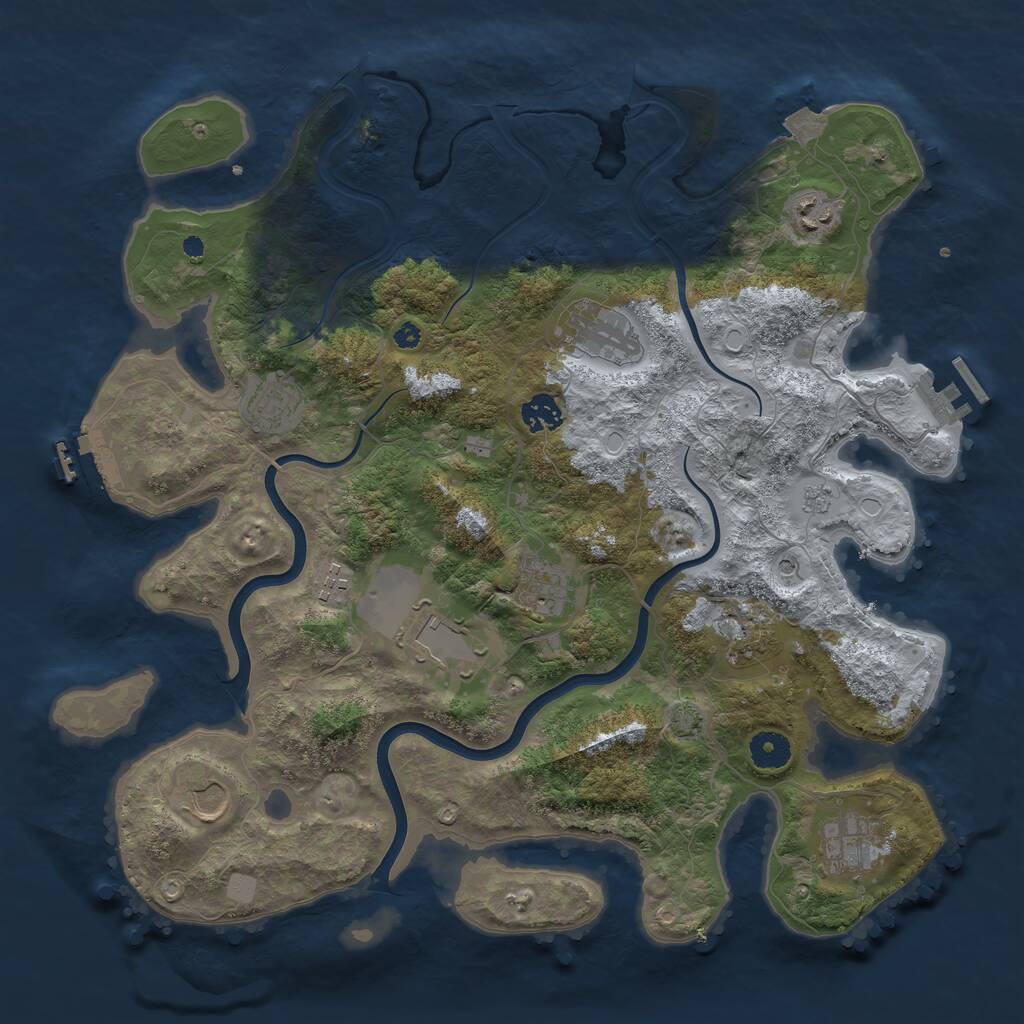 Rust Map: Procedural Map, Size: 3925, Seed: 1337, 16 Monuments