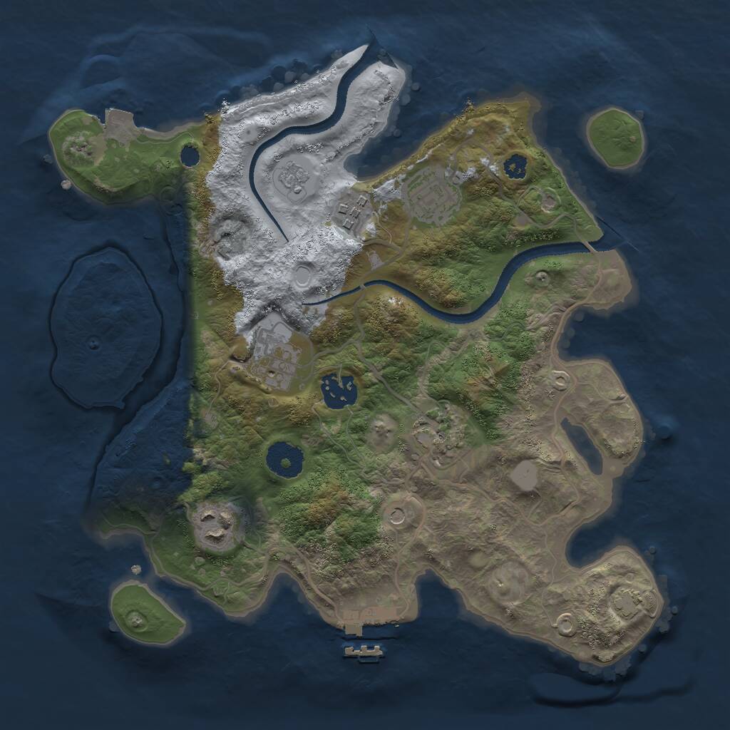 Rust Map: Procedural Map, Size: 3000, Seed: 5462391, 11 Monuments