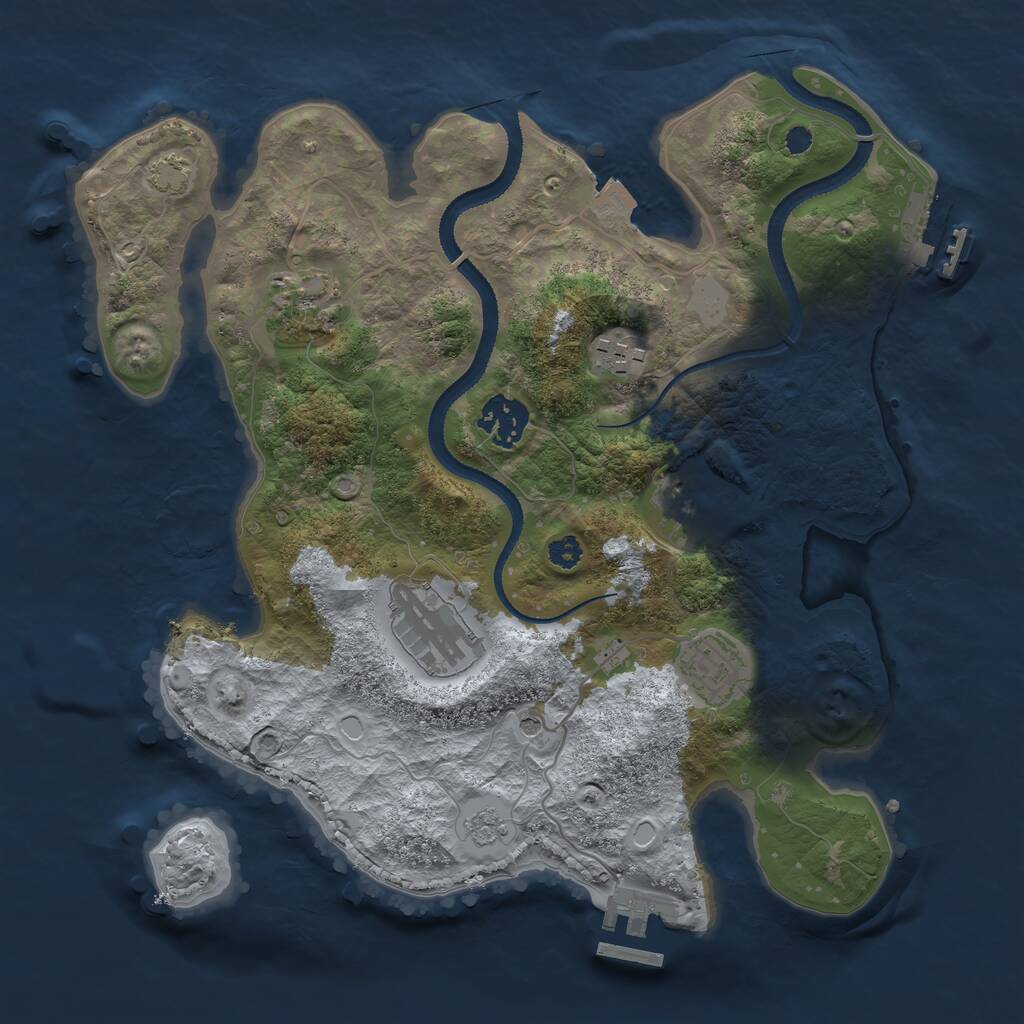 Rust Map: Procedural Map, Size: 3113, Seed: 6738, 12 Monuments