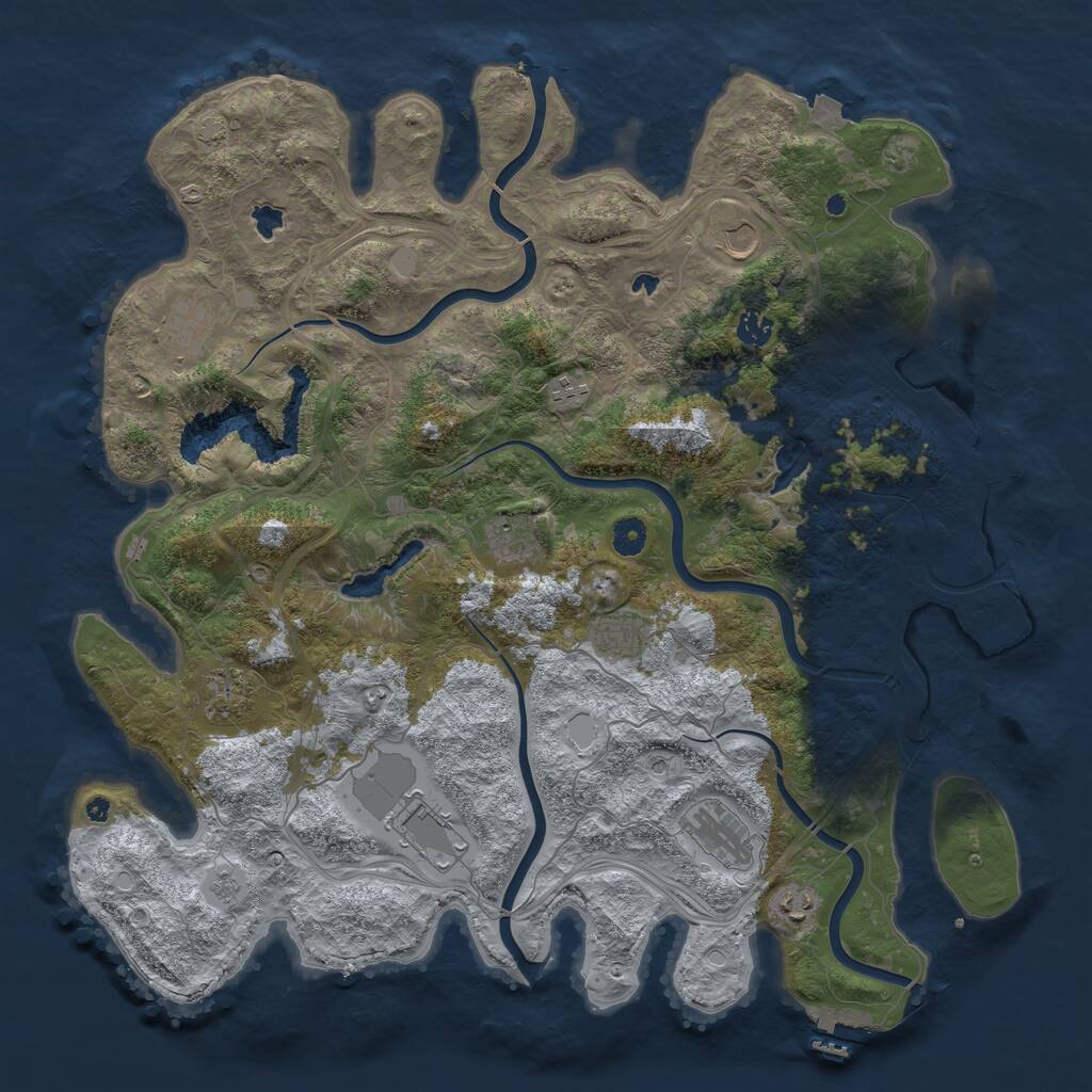 Rust Map: Procedural Map, Size: 4500, Seed: 920324315, 16 Monuments