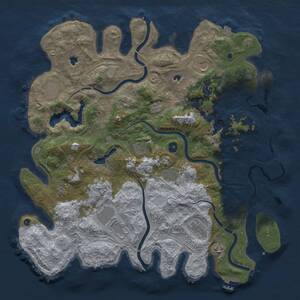 Thumbnail Rust Map: Procedural Map, Size: 4500, Seed: 920324315, 16 Monuments