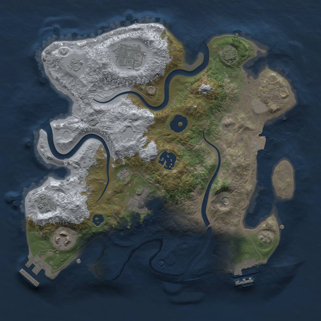 Rust Map: Procedural Map, Size: 2800, Seed: 1806094162, 11 Monuments
