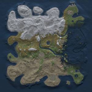 Thumbnail Rust Map: Procedural Map, Size: 3850, Seed: 664949958, 17 Monuments