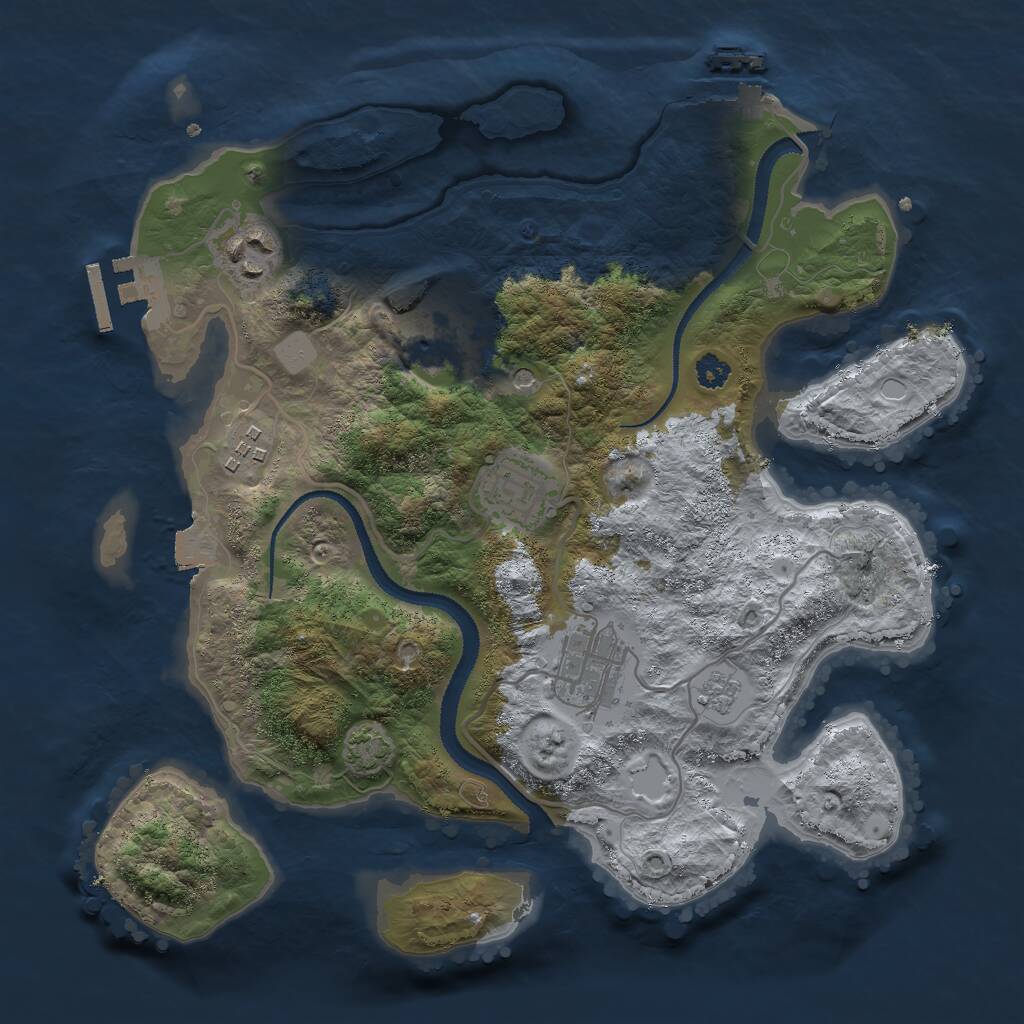 Rust Map: Procedural Map, Size: 3000, Seed: 30884, 11 Monuments