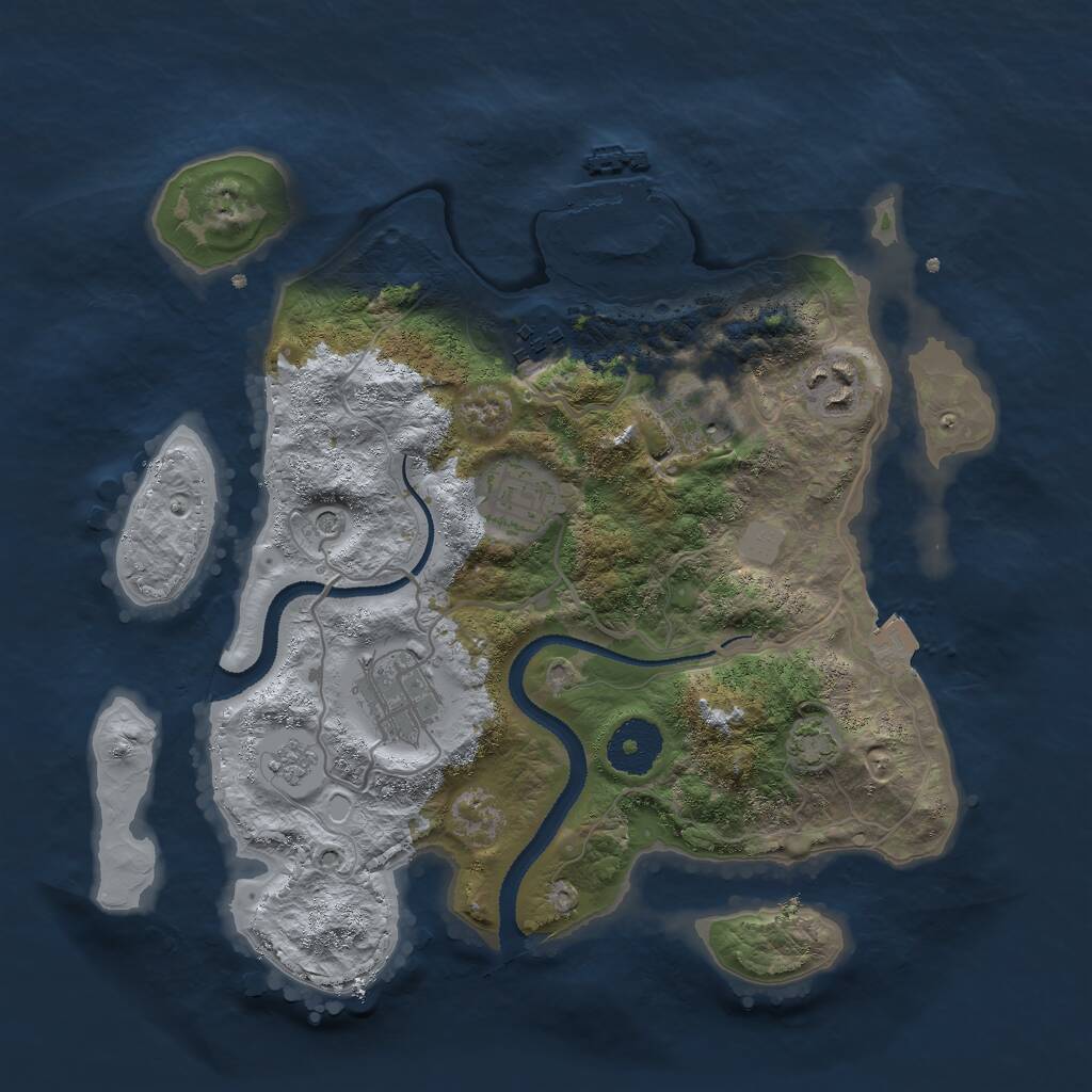 Rust Map: Procedural Map, Size: 3000, Seed: 100384, 10 Monuments