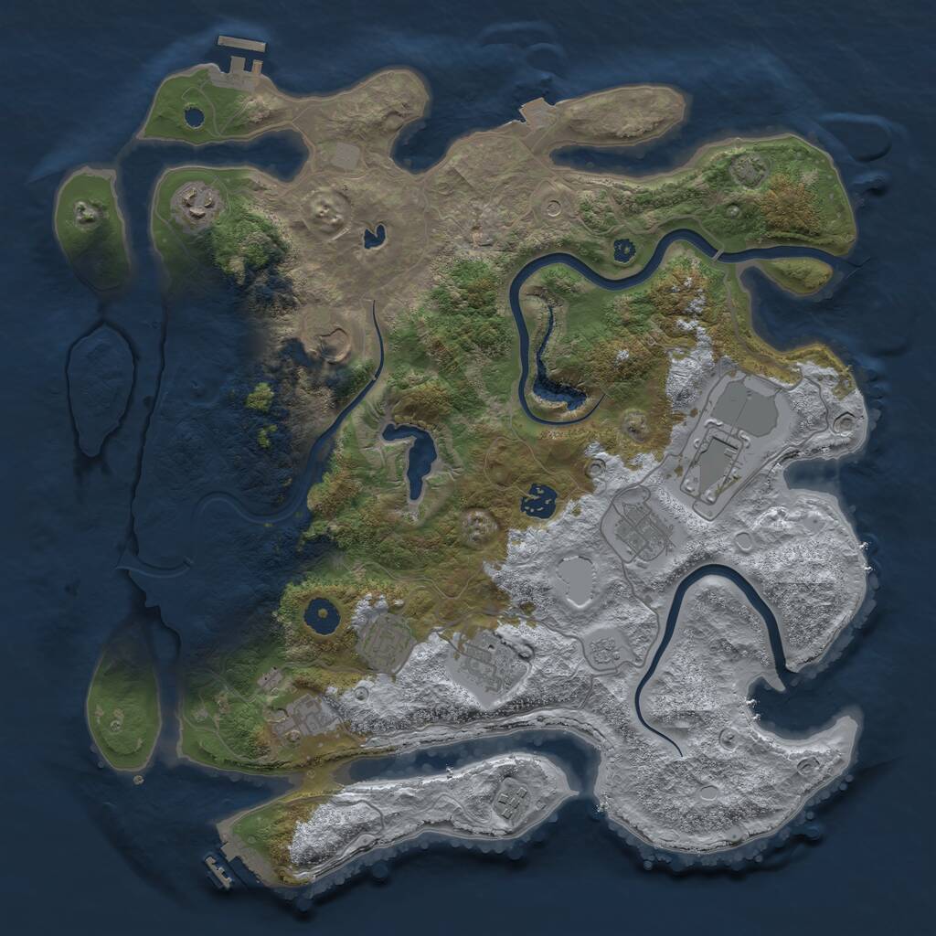 Rust Map: Procedural Map, Size: 4000, Seed: 37929382, 15 Monuments