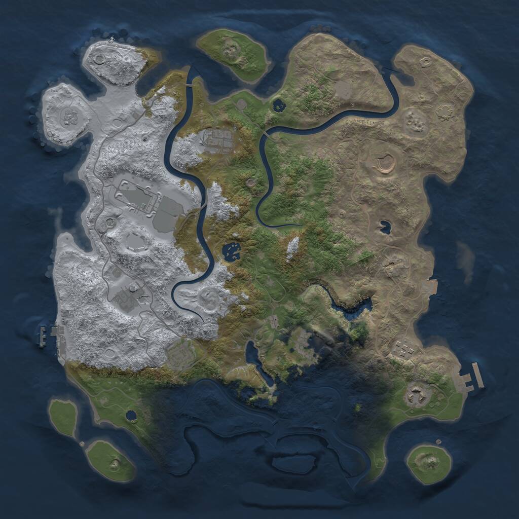 Rust Map: Procedural Map, Size: 4000, Seed: 518356038, 15 Monuments