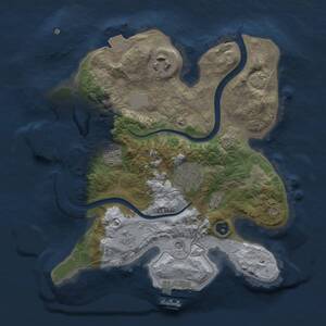 Thumbnail Rust Map: Procedural Map, Size: 2500, Seed: 1991928157, 9 Monuments