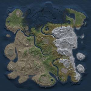 Thumbnail Rust Map: Procedural Map, Size: 3750, Seed: 1716869431, 16 Monuments