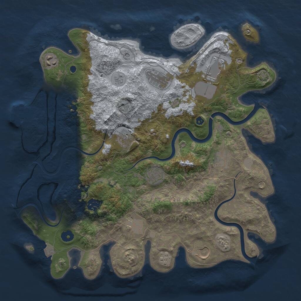 Rust Map: Procedural Map, Size: 3750, Seed: 500000, 15 Monuments