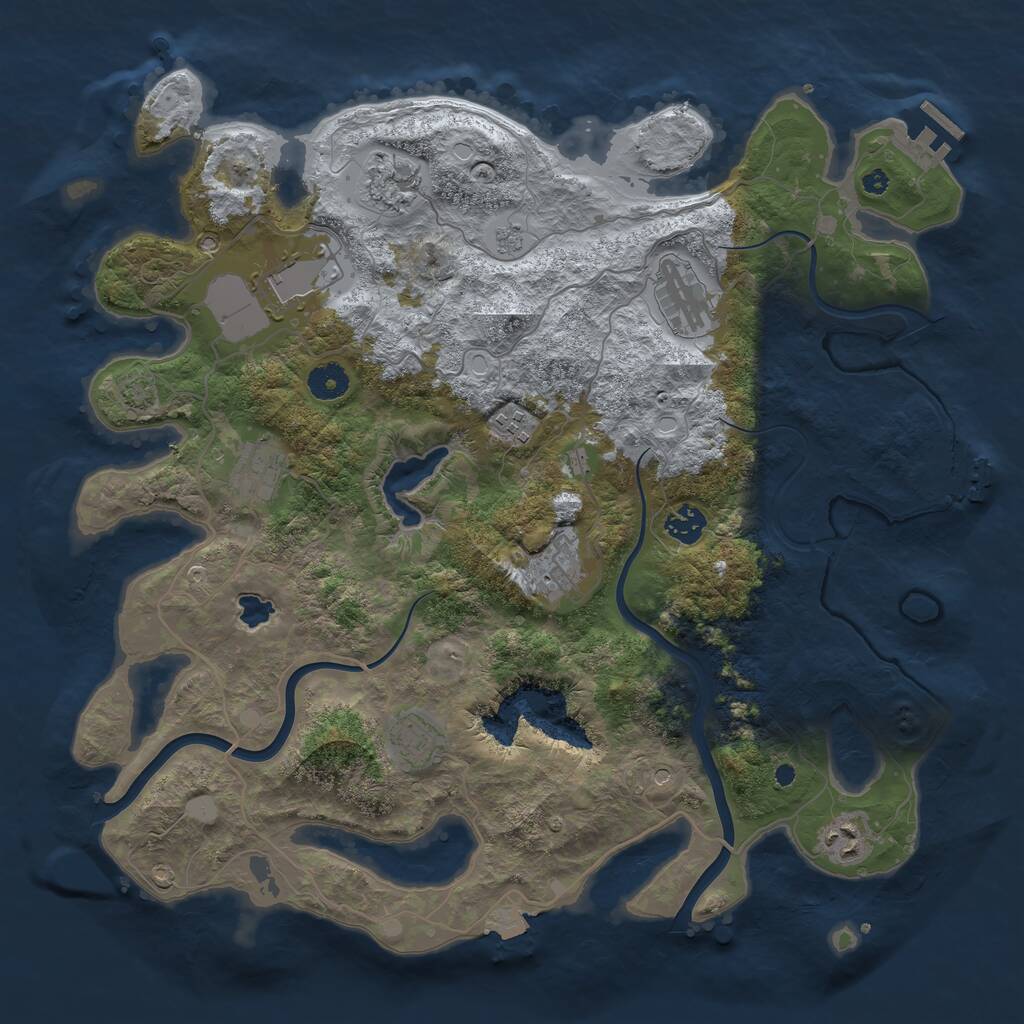 Rust Map: Procedural Map, Size: 4000, Seed: 482193, 15 Monuments