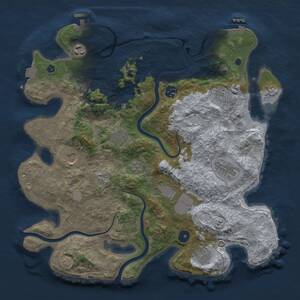 Thumbnail Rust Map: Procedural Map, Size: 3800, Seed: 2078036757, 15 Monuments