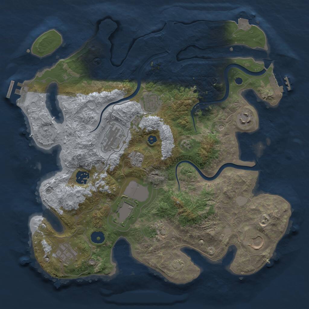 Rust Map: Procedural Map, Size: 3500, Seed: 133476633, 15 Monuments