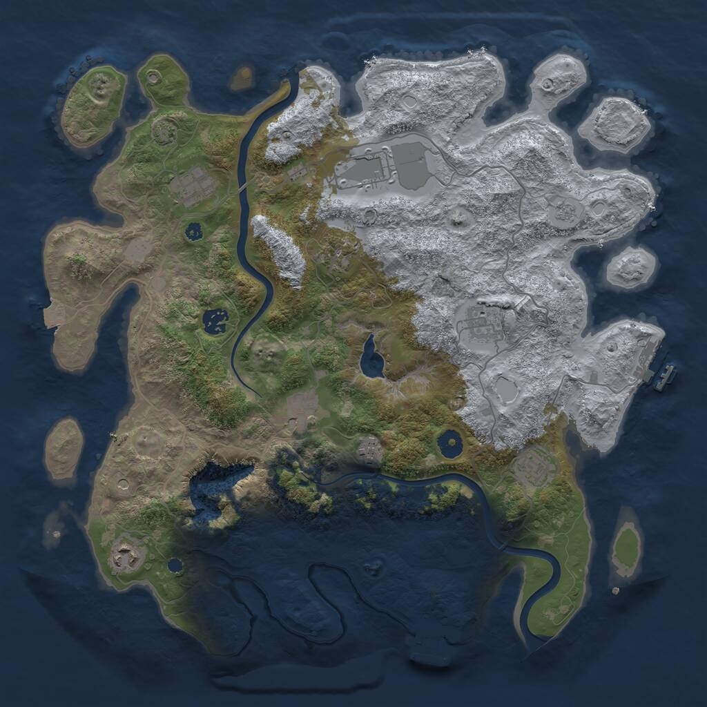 Rust Map: Procedural Map, Size: 4000, Seed: 1364264819, 15 Monuments