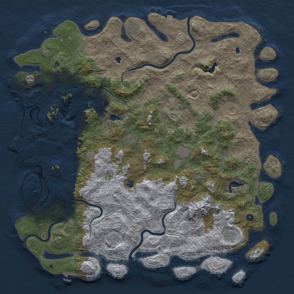 Rust Map: Procedural Map, Size: 6000, Seed: 252676, 17 Monuments