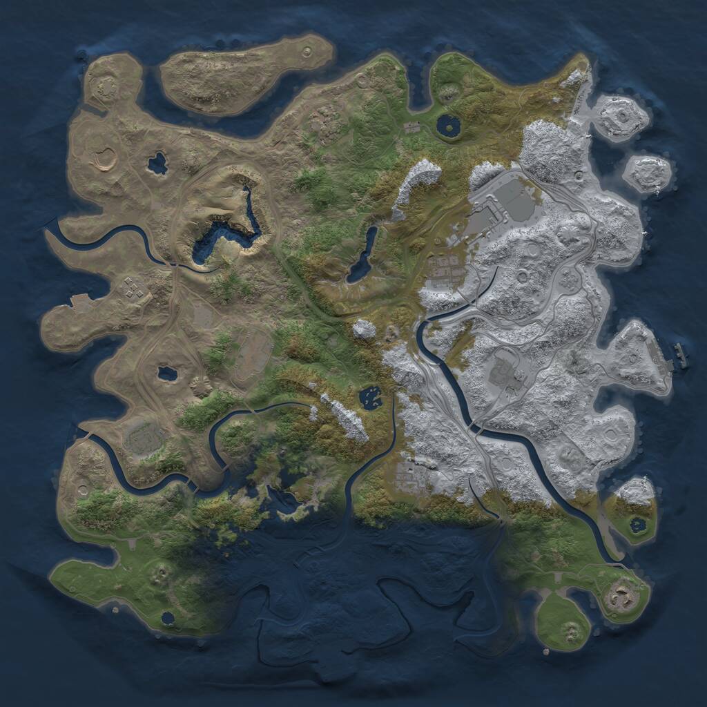 Rust Map: Procedural Map, Size: 4500, Seed: 398578376, 17 Monuments