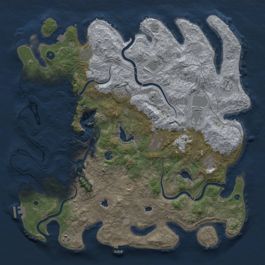 Rust Map: Procedural Map, Size: 4800, Seed: 16195445, 17 Monuments