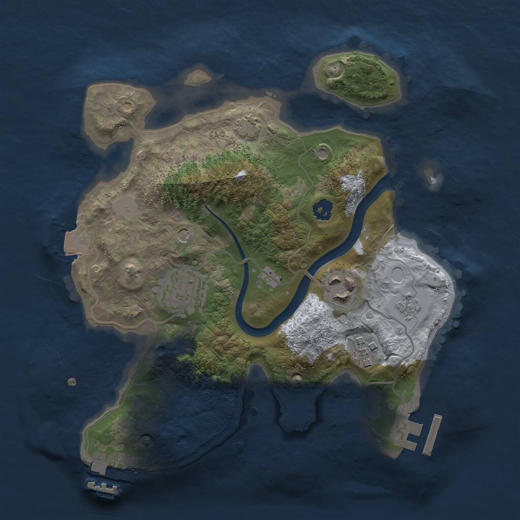 Rust Map: Procedural Map, Size: 2500, Seed: 18722, 9 Monuments