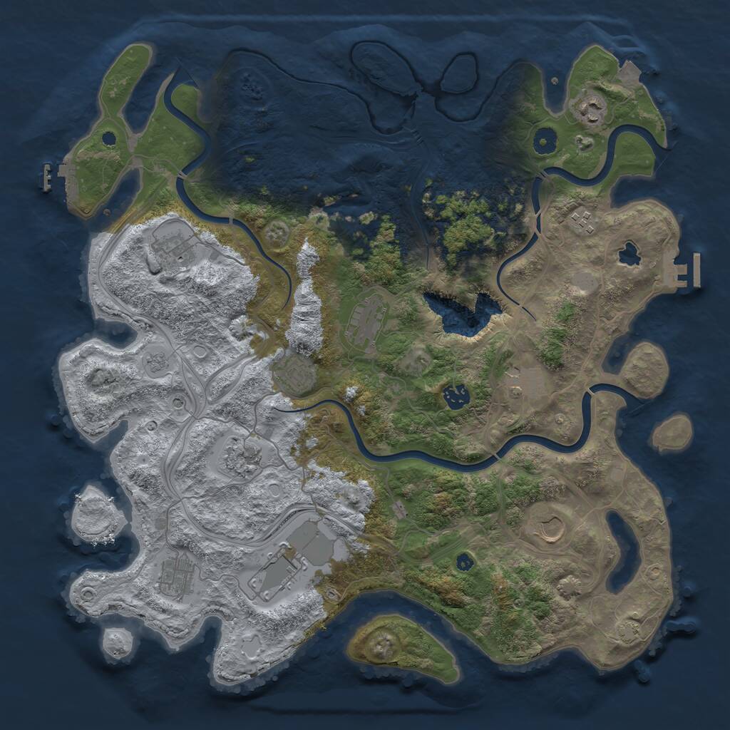Rust Map: Procedural Map, Size: 4250, Seed: 170524879, 17 Monuments