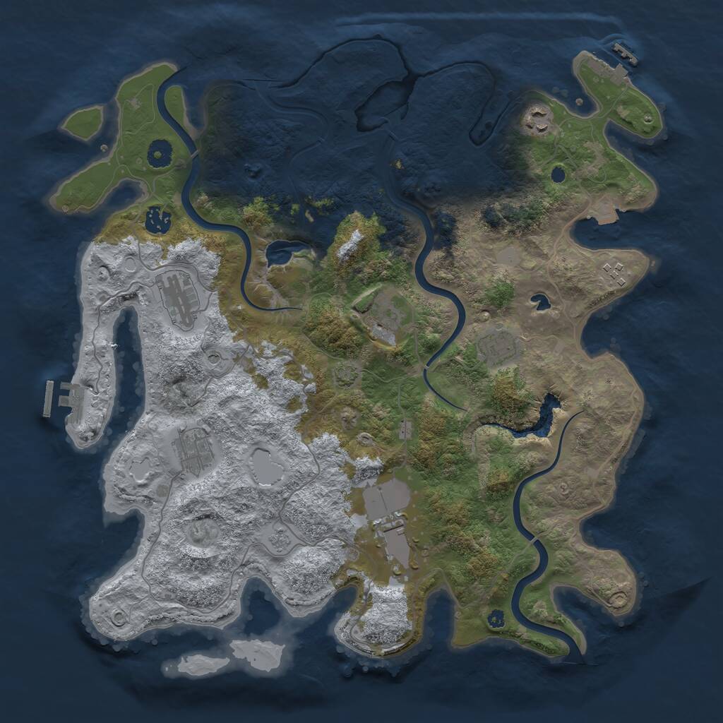 Rust Map: Procedural Map, Size: 4000, Seed: 1918810524, 14 Monuments