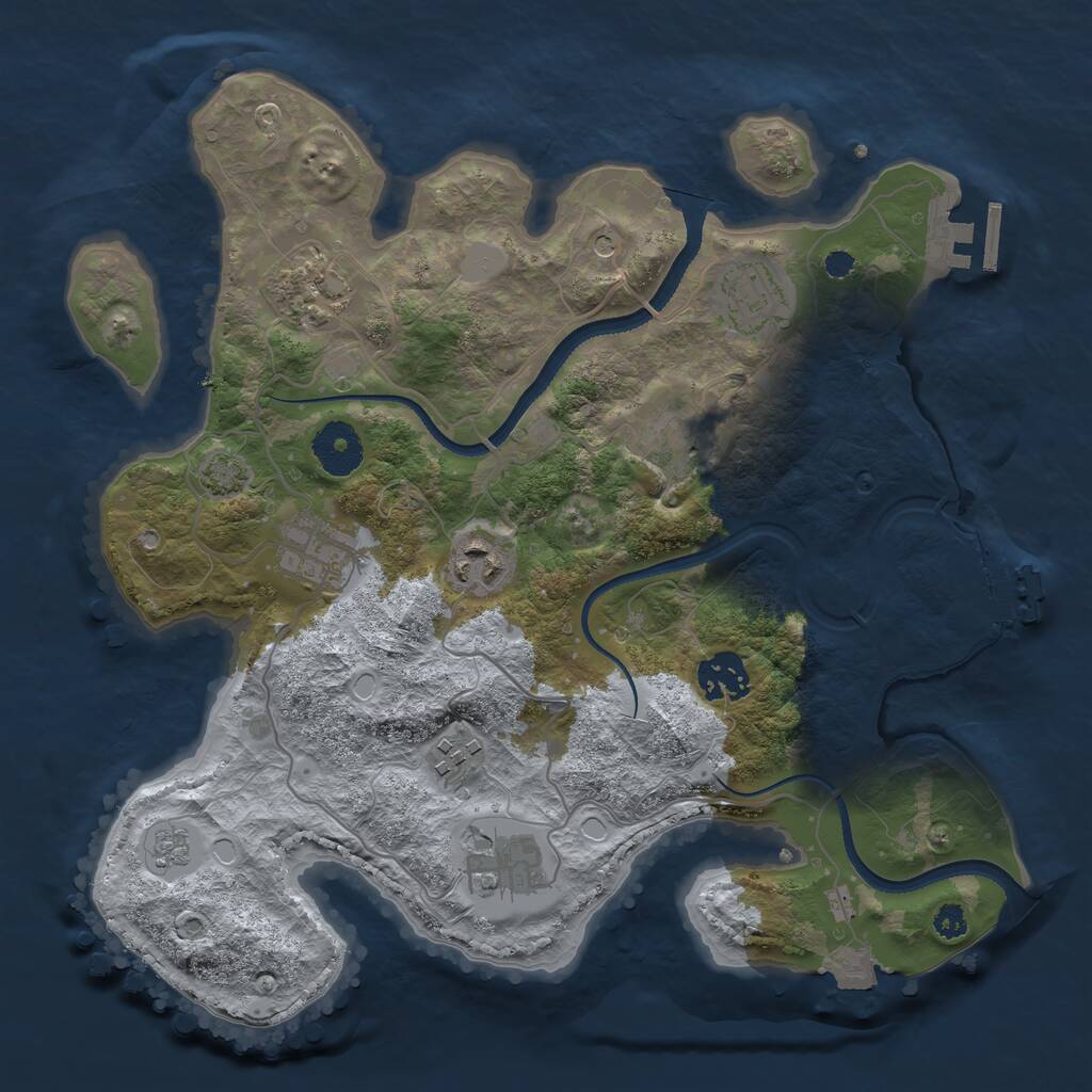 Rust Map: Procedural Map, Size: 3225, Seed: 2147483647, 14 Monuments