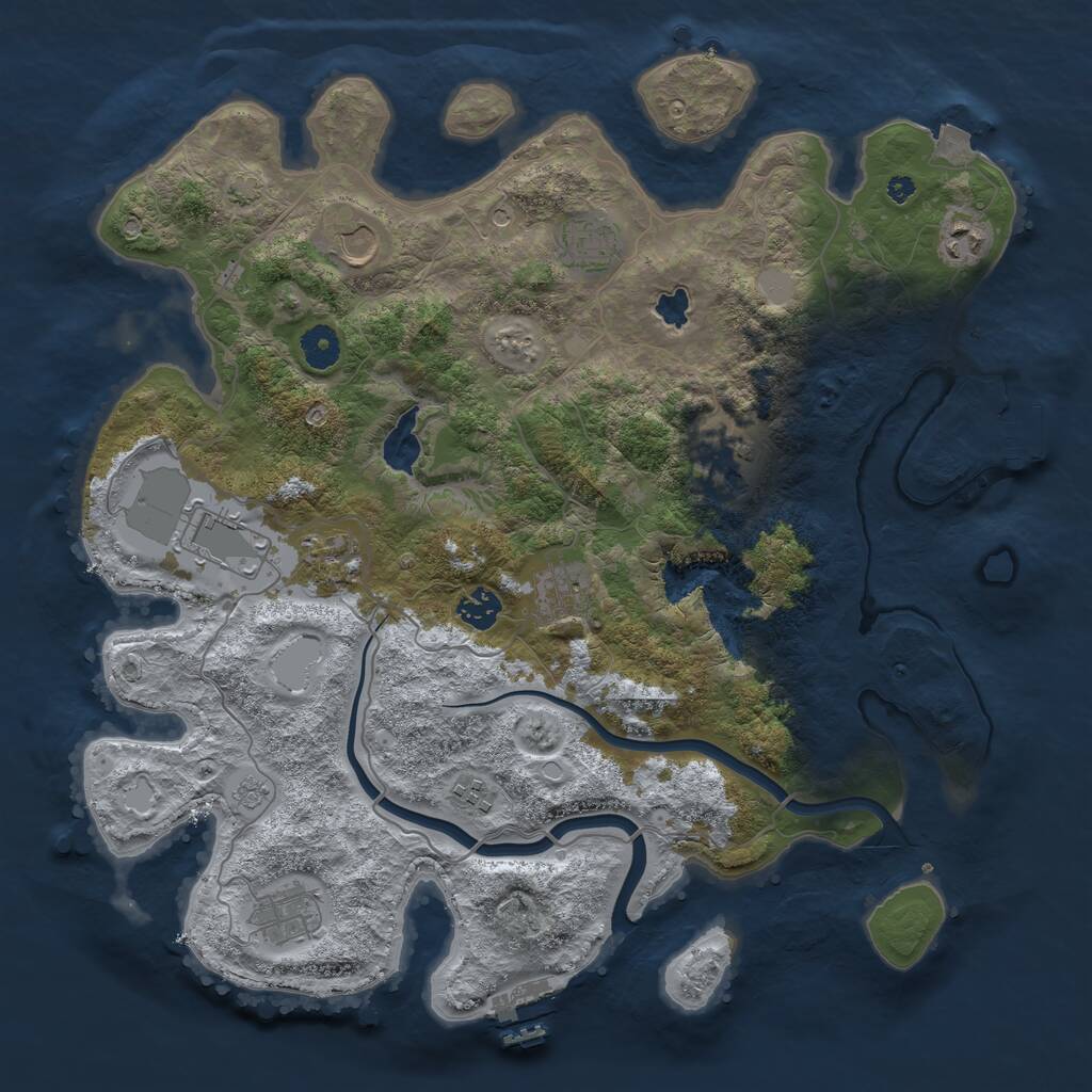 Rust Map: Procedural Map, Size: 4000, Seed: 597260084, 16 Monuments