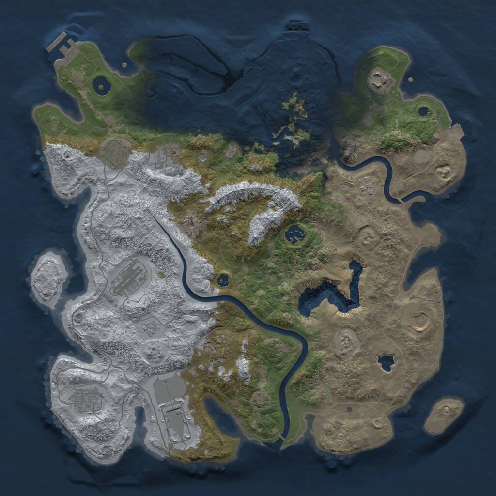 Rust Map: Procedural Map, Size: 4000, Seed: 1619650783, 16 Monuments