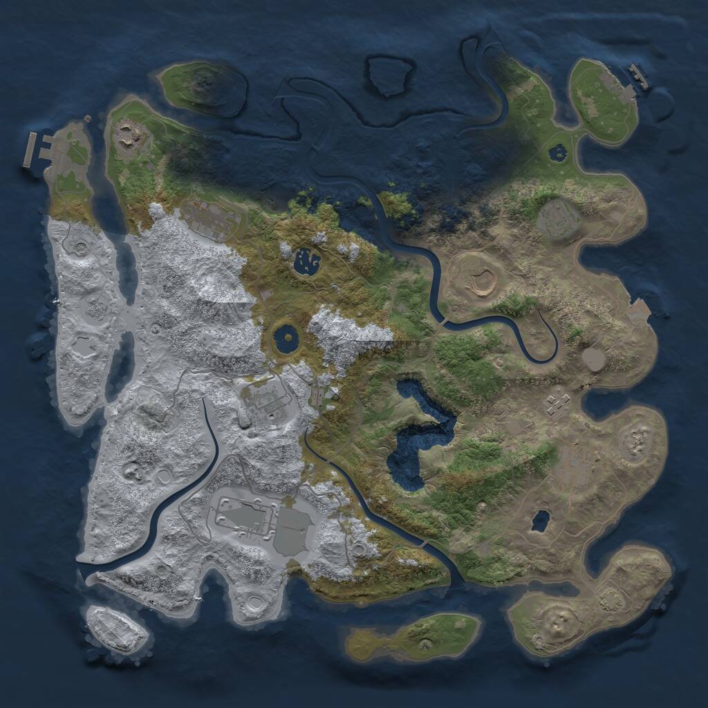 Rust Map: Procedural Map, Size: 4000, Seed: 487512178, 15 Monuments