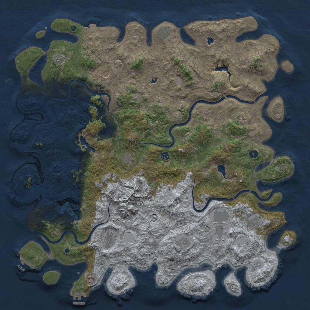Rust Map: Procedural Map, Size: 5500, Seed: 835432742, 17 Monuments