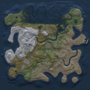 Thumbnail Rust Map: Procedural Map, Size: 3750, Seed: 297400415, 15 Monuments