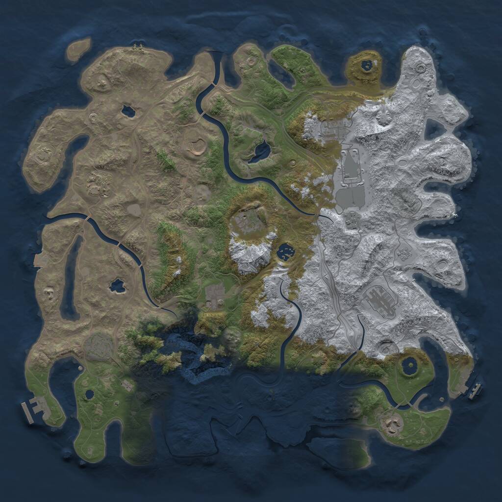 Rust Map: Procedural Map, Size: 4500, Seed: 2147483640, 17 Monuments