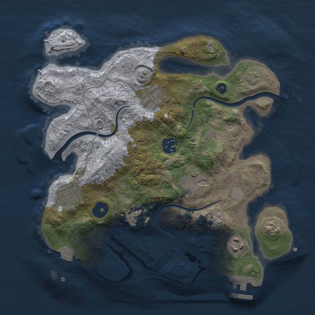 Rust Map: Procedural Map, Size: 3000, Seed: 204104367, 11 Monuments