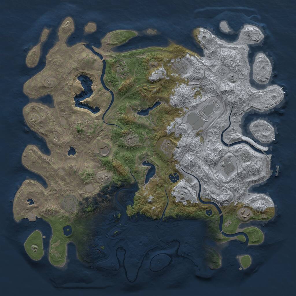 Rust Map: Procedural Map, Size: 4500, Seed: 786579311, 16 Monuments
